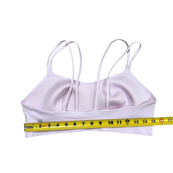 Lululemon Free to Be Serene Bra Size 12 Light Pink Strappy Back Ribbed Gym Yoga - Picture 5 of 7